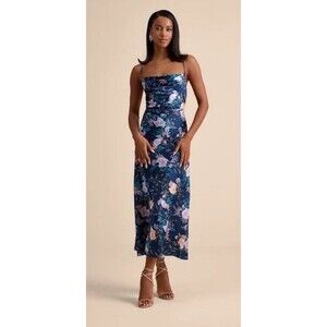 NWT LOST + WANDER Fantasia Floral Print Lace Up Midi Slipdress Size Medium